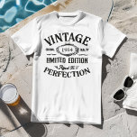 Camiseta Año de nacimiento de cualquier edad<br><div class="desc">Añade un toque de humor y una pizca de perfección a tu atuendo de cumpleaños con nuestra última oferta! Esta exuberante camiseta de diseño de whisky tiene un encanto único. ¡Acepte el proceso de envejecimiento con estilo con la pegadiza frase "Ageto a la perfección"! Esta ropa de edición limitada se...</div>