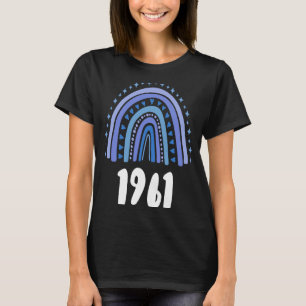 Camiseta Año De Nacimiento Del Arcoiris Azul 1961 Cumpleaño