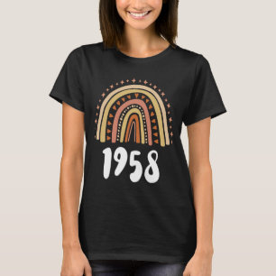 Camiseta Año De Nacimiento Del Arcoiris naranja 1958 Cumple