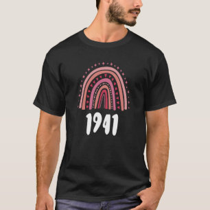 Camiseta Año De Nacimiento Del Arcoiris Rojo 1941 Cumpleaño