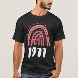 Camiseta Año De Nacimiento Del Arcoiris Rojo 1977 Cumpleaño