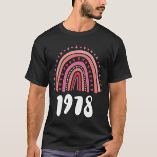 Camiseta Año De Nacimiento Del Arcoiris Rojo 1978 Cumpleaño
