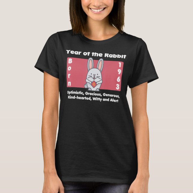 Camiseta Año de nacimiento del conejo 1963 (Anverso)