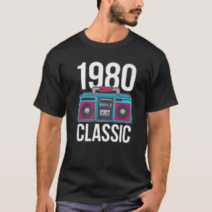 Camiseta Año De Nacimiento I Retro Boombox B-Day 1980