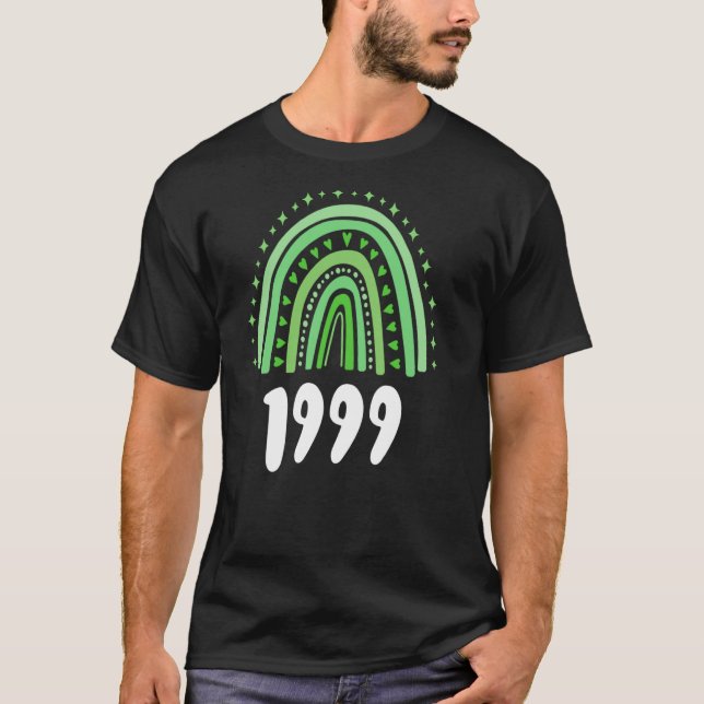 Camiseta Año De Nacimiento Verde Del Arcoiris 1999 Cumpleañ (Anverso)
