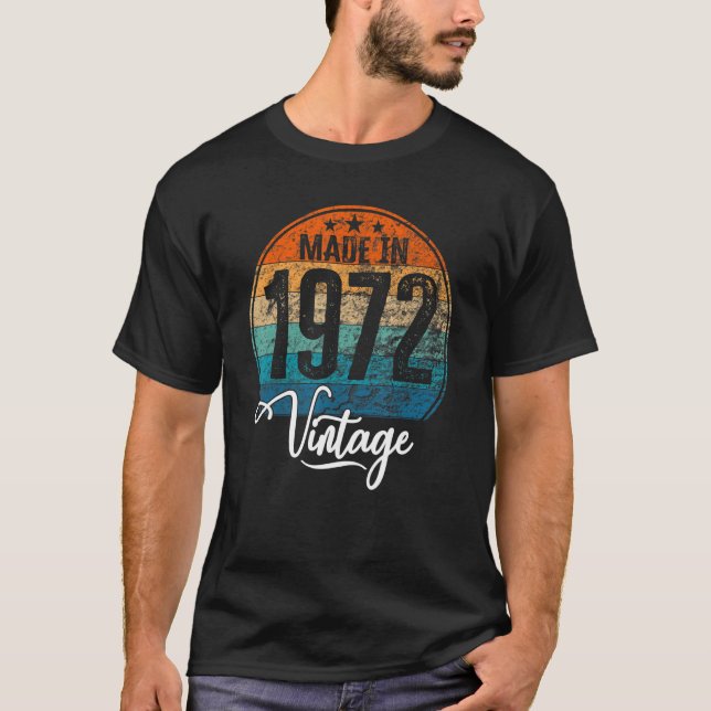 Camiseta Año de nacimiento vintage de cumpleaños 1972 (Anverso)