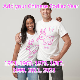 Camiseta Año de Personalizable de Hare Zodiac