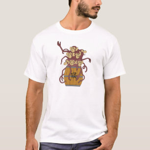 Camiseta Año del barril del mono por completo de monos