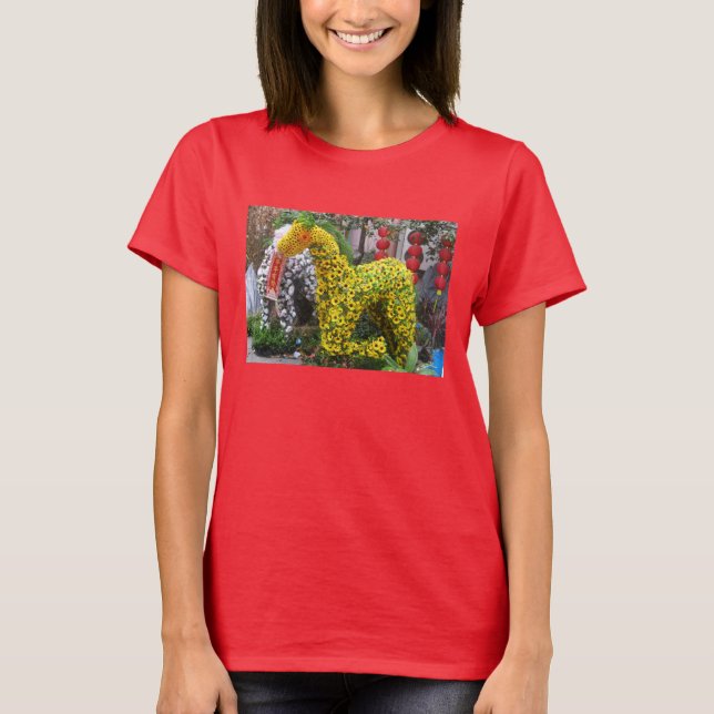Camiseta Año del caballo | 春 節 馬... Topiario chino de flore (Anverso)