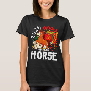 Camiseta Año del Caballo 2026 Año Nuevo Lunar Chino Lindo