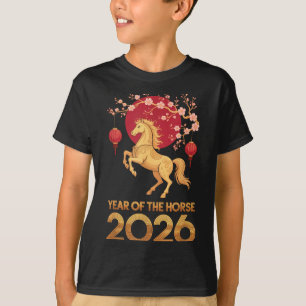 Camiseta Año del Caballo 2026 Zodiaco Chino Año Nuevo Lunar