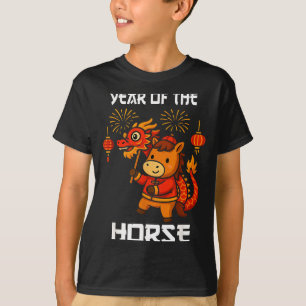 Camiseta Año del Caballo Año Nuevo Lunar Chino Dragón