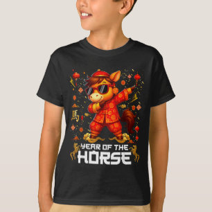 Camiseta Año del Caballo Caballo Dabbing Lunar Año Nuevo Ch