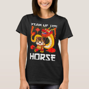 Camiseta Año del Caballo Danza del Dragón Chino Año Nuevo L