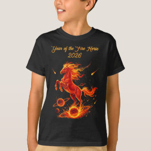 Camiseta Año del caballo de fuego 2026 año nuevo chino luna