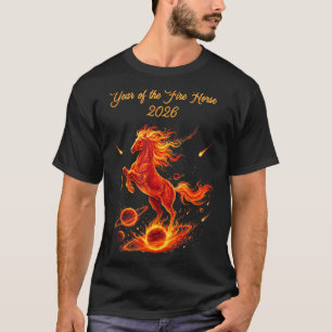Camiseta Año del caballo de fuego 2026 año nuevo chino luna