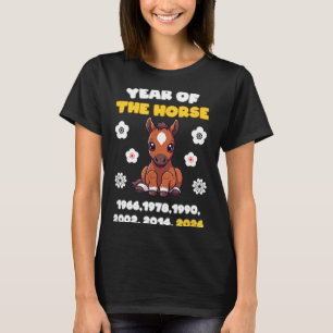 Camiseta Año del caballo Diseño de animal del zodiaco lindo