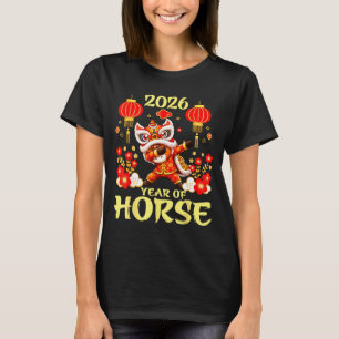Camiseta Año del Caballo Feliz Año Nuevo Lunar 2026 Chino
