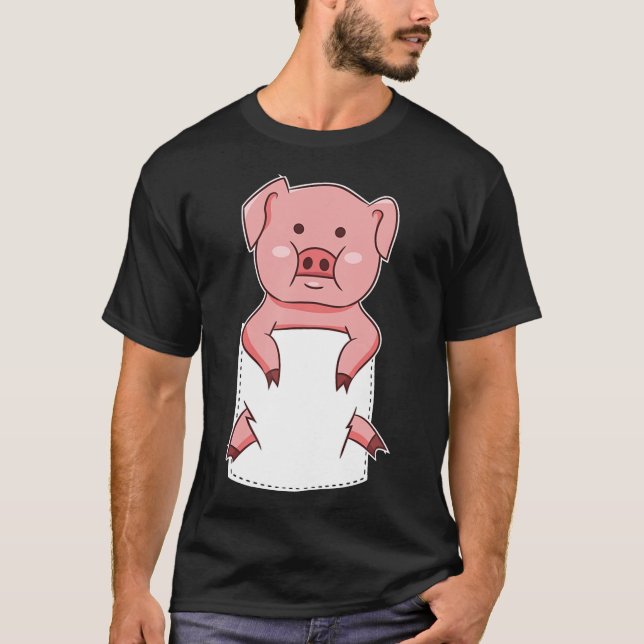 Camiseta Año Del Cerdo Lucky Mama Pig En Pocket Funny Pig (Anverso)