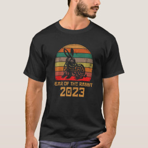 Camiseta Año del Conejo 2023 Retro Sunset China Nuevo Y