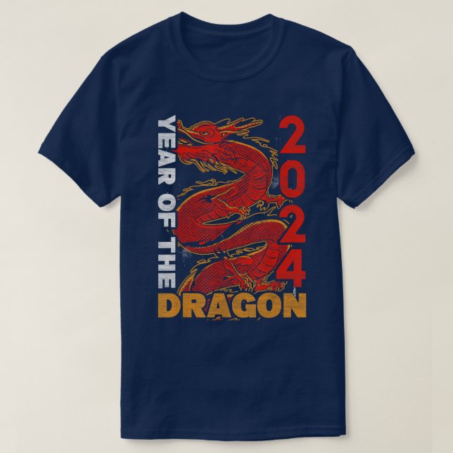 Camiseta Año Del Dragón 2024 Nuevo Y Lunar Chino Zodiaco (Diseño del anverso)