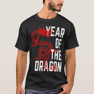 Camiseta Año del Dragón rojo blanco