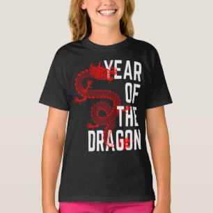 Camiseta Año del Dragón rojo blanco
