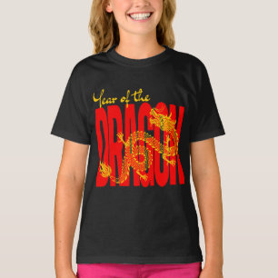 Camiseta Año del Dragón Rojo Oro