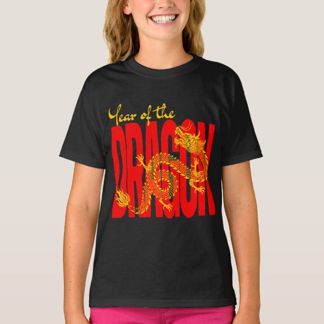 Camiseta Año del Dragón Rojo Oro (Anverso)