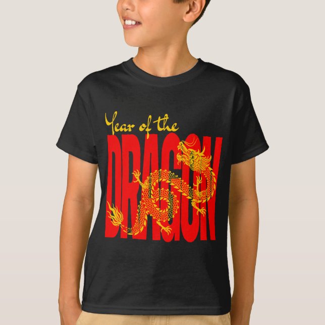 Camiseta Año del Dragón Rojo Oro (Anverso)