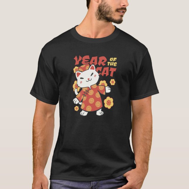 Camiseta Año del Gato del Conejo Gato Zodiaco Chino Año Nue (Anverso)