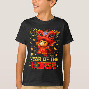 Camiseta Año del León Baile del Caballo Año Nuevo Lunar Chi