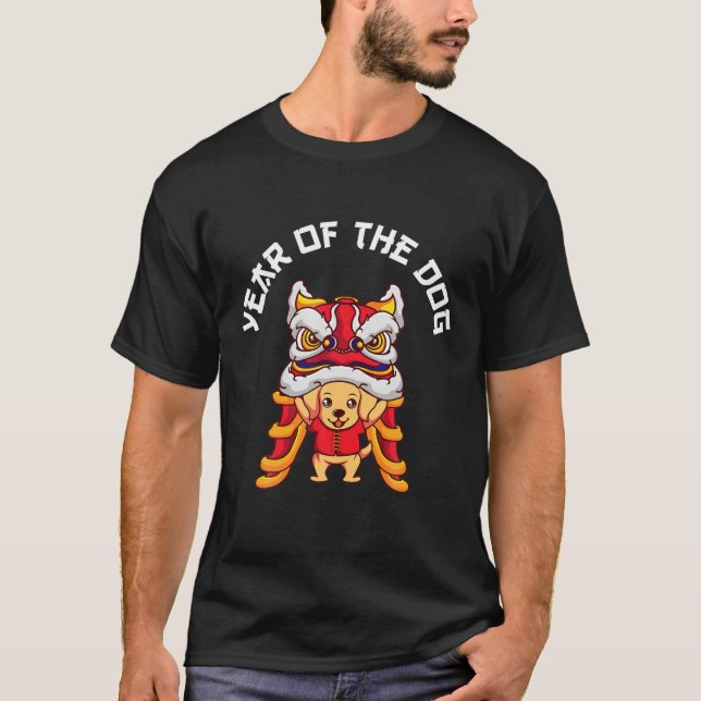 Camiseta Año Del Perro León Del Año Nuevo Zodiaco Chino (Anverso)