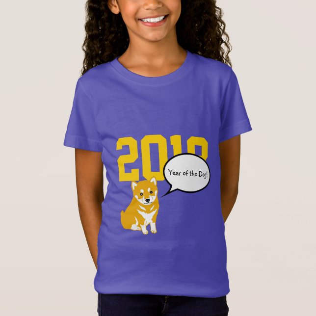 Camiseta Año del perro shiba Año del zodiaco chino Cumpleañ (Anverso)