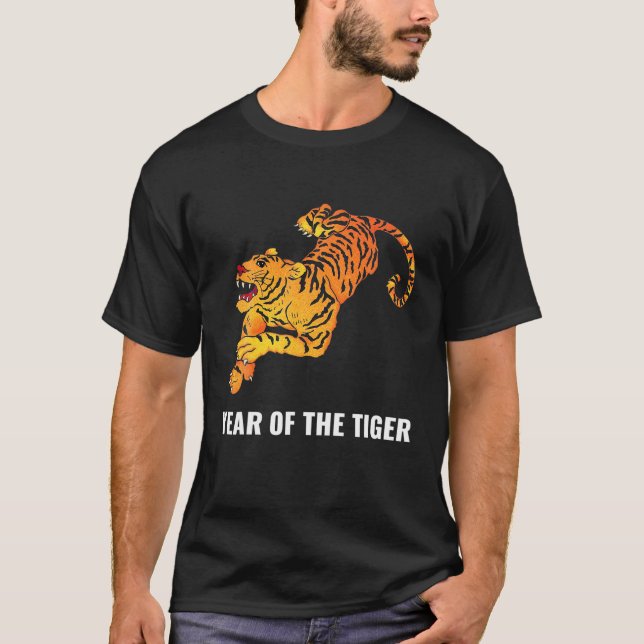 Camiseta Año Del Rótulo Zodiaco Chino Tigre (Anverso)