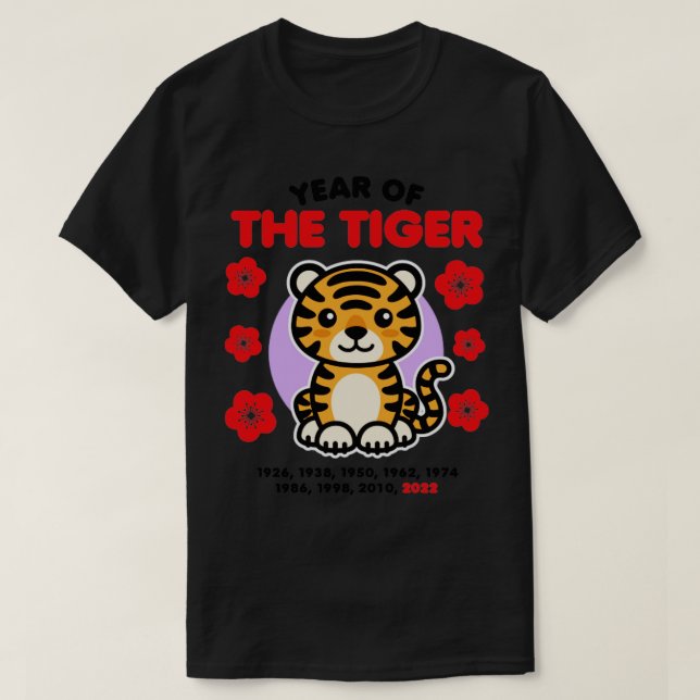 Camiseta Año del tigre 2022 Feliz Año Nuevo zodiaco chino (Diseño del anverso)
