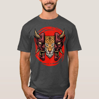 Camiseta Año del tigre, mascarilla de samurai, cultura japo