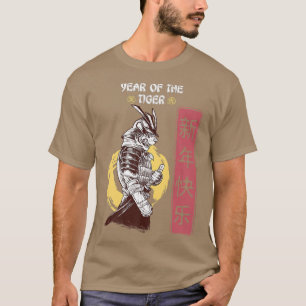 Camiseta Año del tigre, zodiaco chino, tira de samurai luna