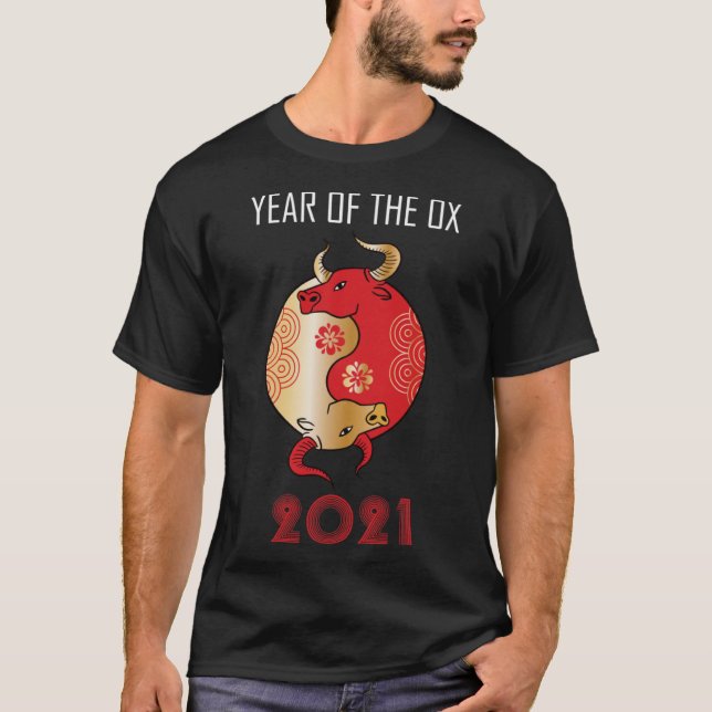 Camiseta Año Del Zodiac Ying Yang Chino Del Ox 2021 1 (Anverso)