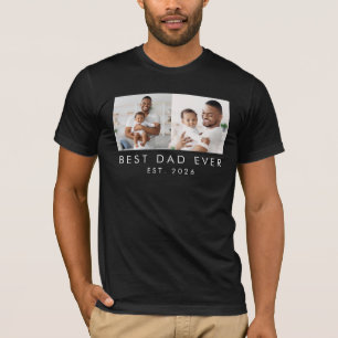 Camiseta Año Establecido 2 Fotos Mejor Papá del Mundo