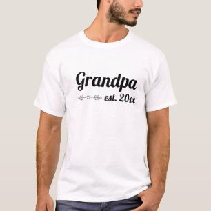 Camiseta Año establecido el abuelo de escritura a mano