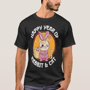 Camiseta Año feliz del nuevo ye zodiaco chino conejo y gato