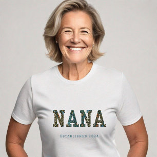 Camiseta Año Nana personalizado - floral de moda
