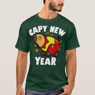 Camiseta Año Nuevo Capy Año Nuevo Cute Kawaii Capybara Año