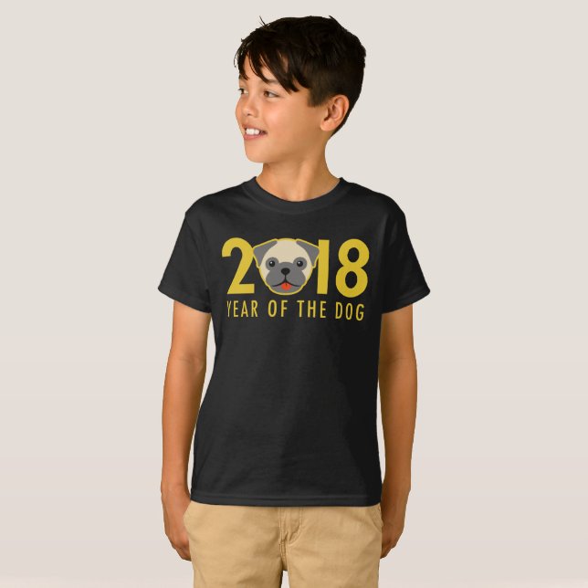 Camiseta Año Nuevo chino 2018 años del barro amasado del (Anverso completo)