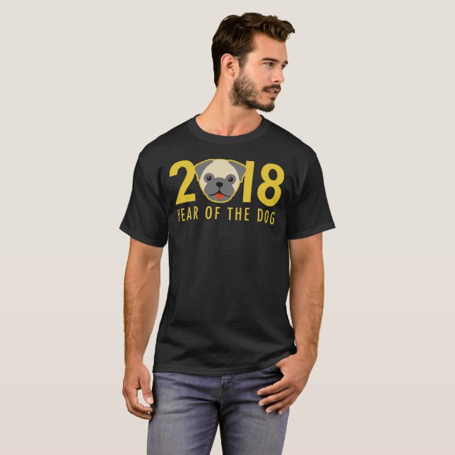 Camiseta Año Nuevo chino 2018 años del barro amasado del (Anverso completo)