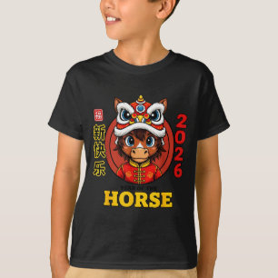 Camiseta Año nuevo chino 2026 año del caballo retro elegant