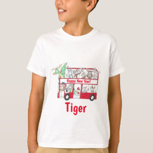 Camiseta Año Nuevo Chino Año del Tigre Autobús