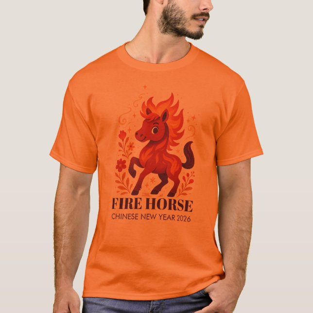 Camiseta Año Nuevo Chino de Caballo de Fuego 2026 (Anverso)