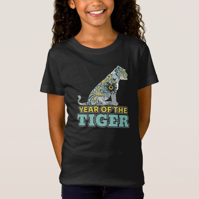 Camiseta Año Nuevo Chino - Tigre Blanco Zodiaco (Anverso)